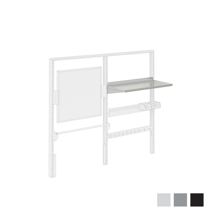 BOSTONTEC Steel Shelf, 15"d X 30"w, with 2 Brackets, 100 lb cap, PLT SH1530 - P